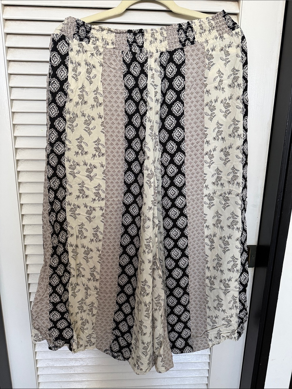 Umgee Black & Cream Striped Boho Pants